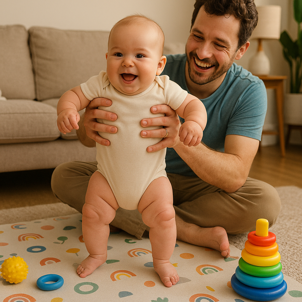 standing before walking baby