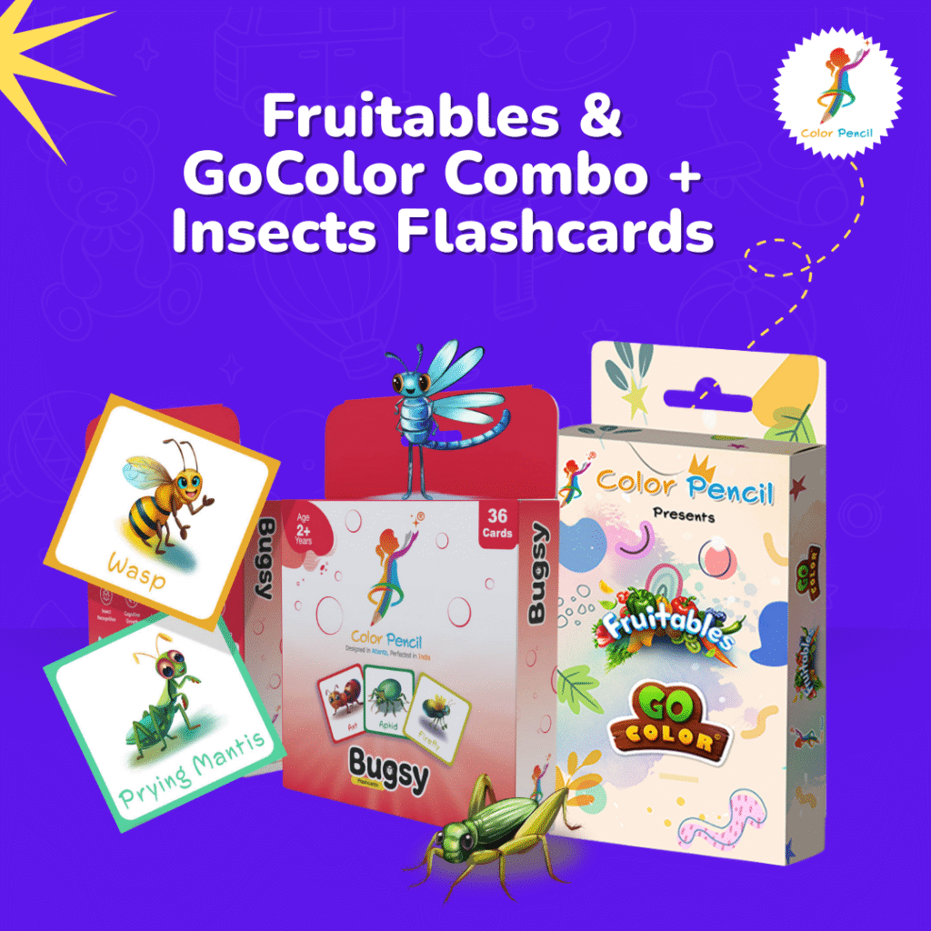 fruitabbles & gocolor combo +insects flashcards