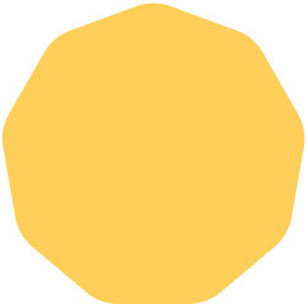 a yellow hexagon with black background